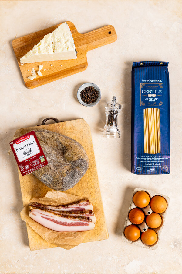 Ingredients for carbonara