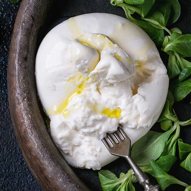 Burrata ball for risotto