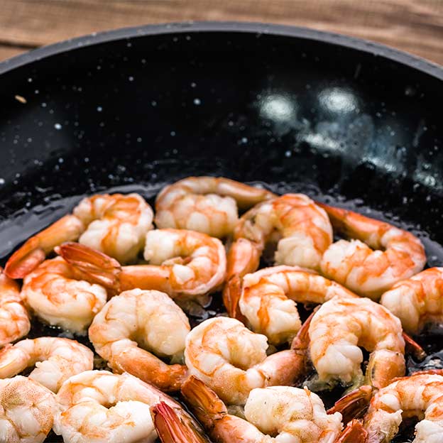 Fried prawns and gamberetti