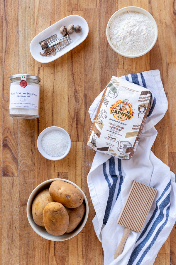 Ingredients for making your own gnocchi