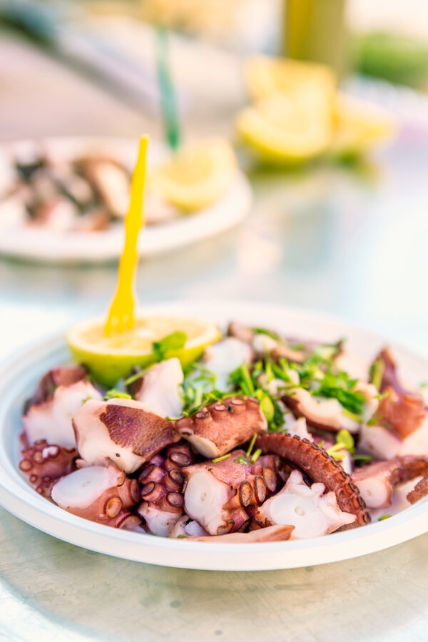 Italian salad with squid