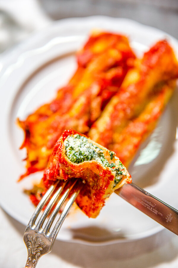 Cannelloni fresh from the oven