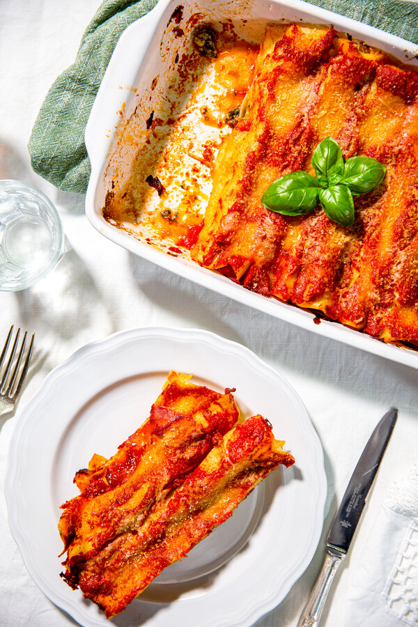 Cannelloni fresh from the oven