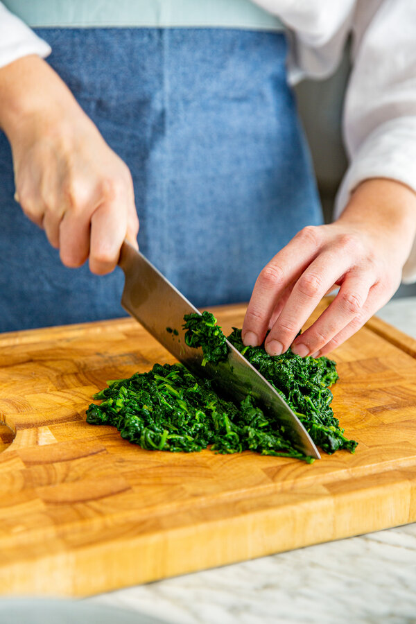 Chop the spinach