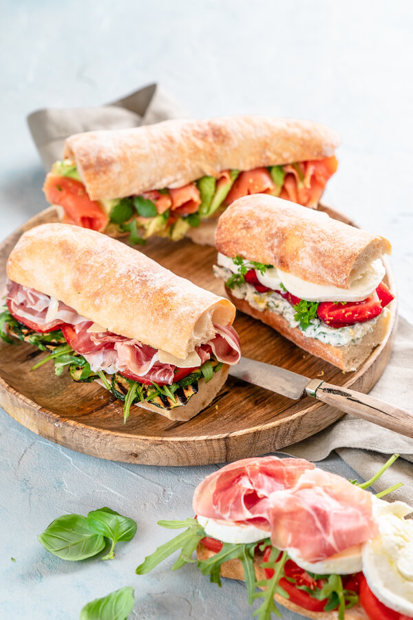 Ciabatta sandwiches