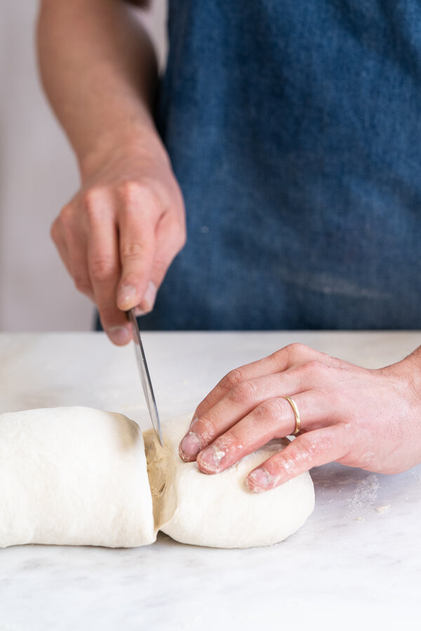 Divide the dough into 3 parts